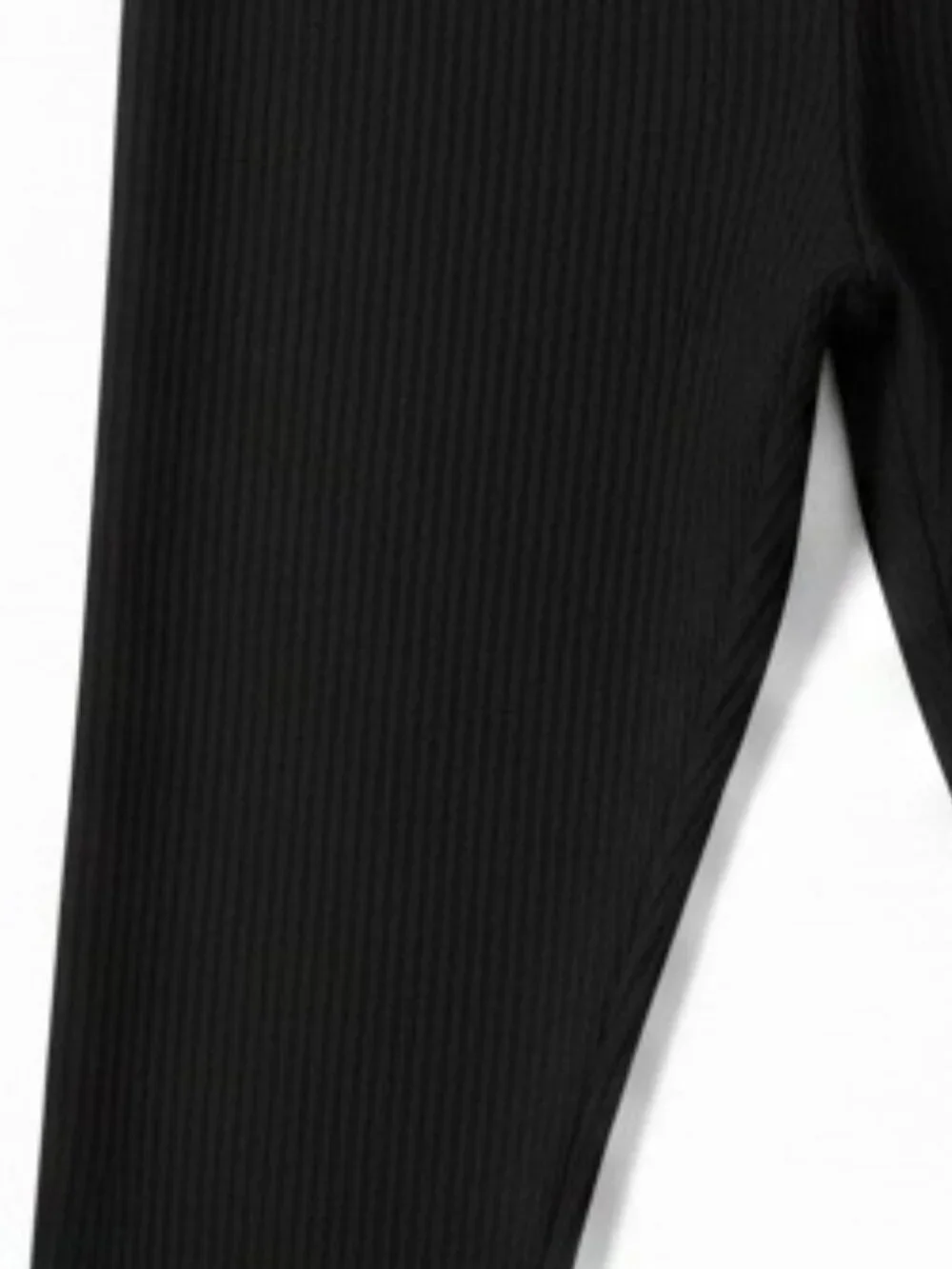 Minikin Mischief Black Ribbed Bamboo Viscose Leggings Kids‎ Size 5/6